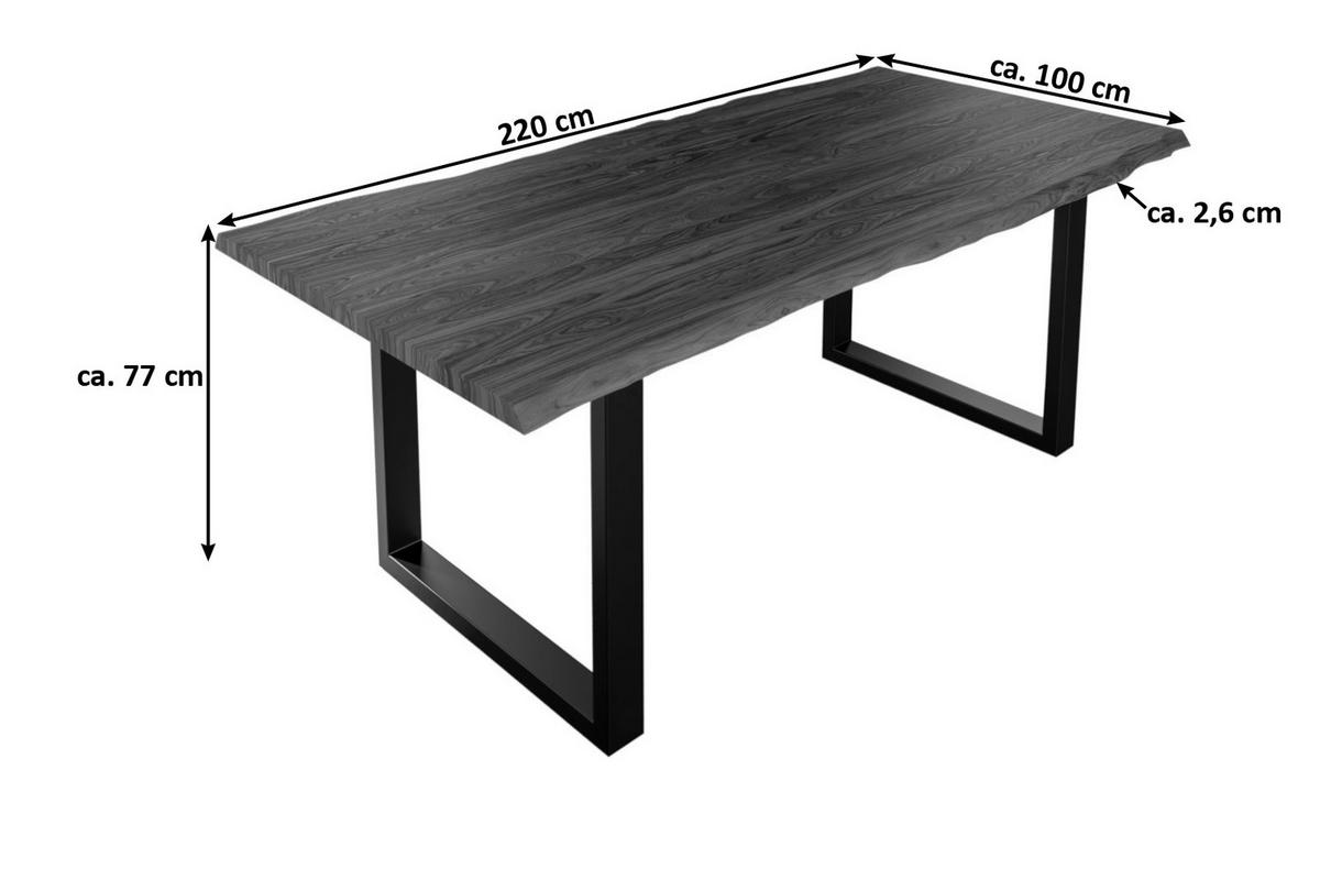 ESSTISCH LAUREN - Nussbaumfarben/Walnussfarben, Holz/Metall (100/220/77cm) - SAM