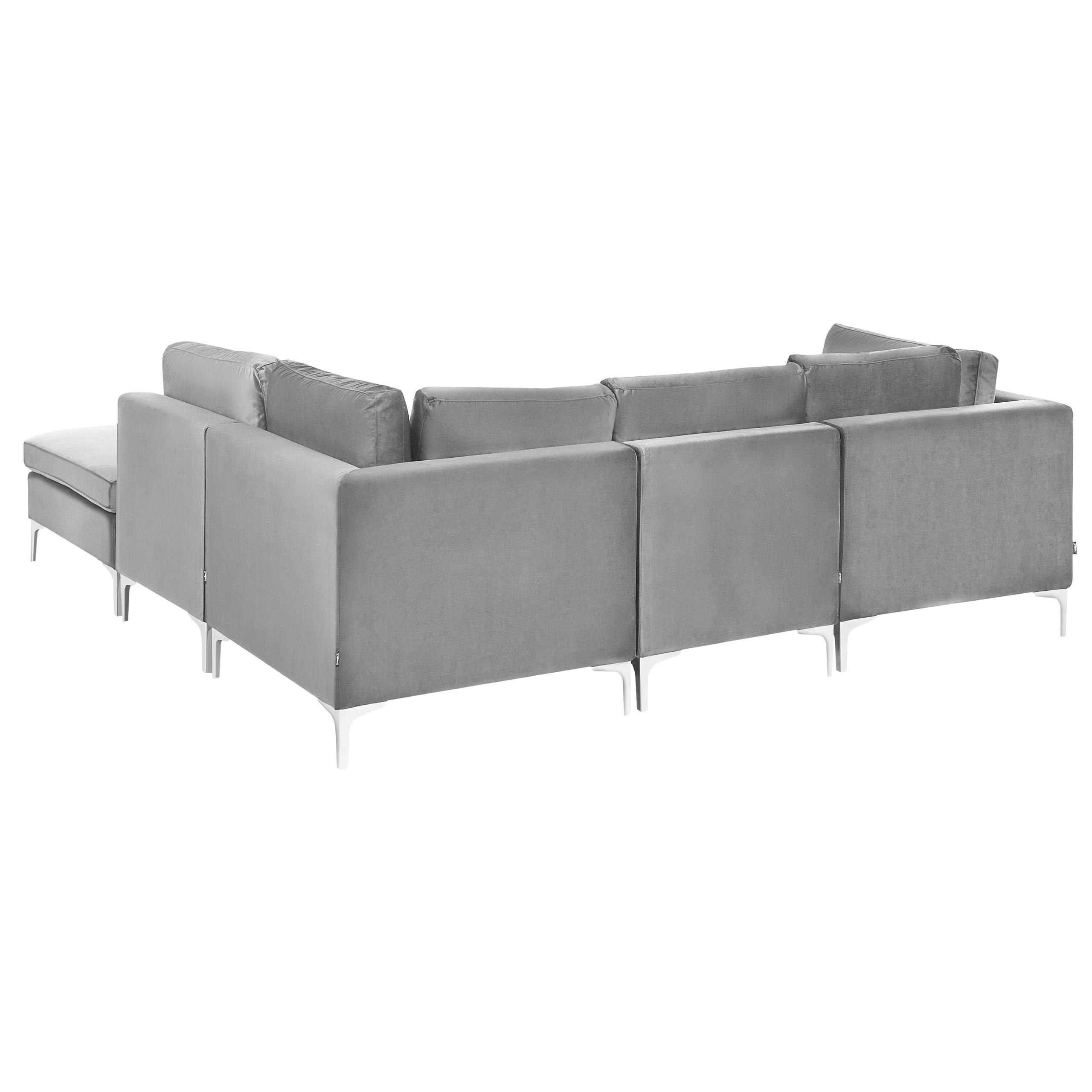Beliani Ecksofa Dunkelgrau 235x150 cm