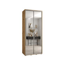 SCHWEBETÜRENSCHRANK 235,2/120/60 2-türig - Silberfarben/Eiche Artisan, Holz/Metall (120/235/60cm) - Abiks Möbel