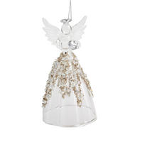 WANDDEKORATION Enhelini, Silber, 11.5 x 7 cm, Dekorative Weihnachtsdeko - Silberfarben, Glas (7/11.5/7cm) - home&you