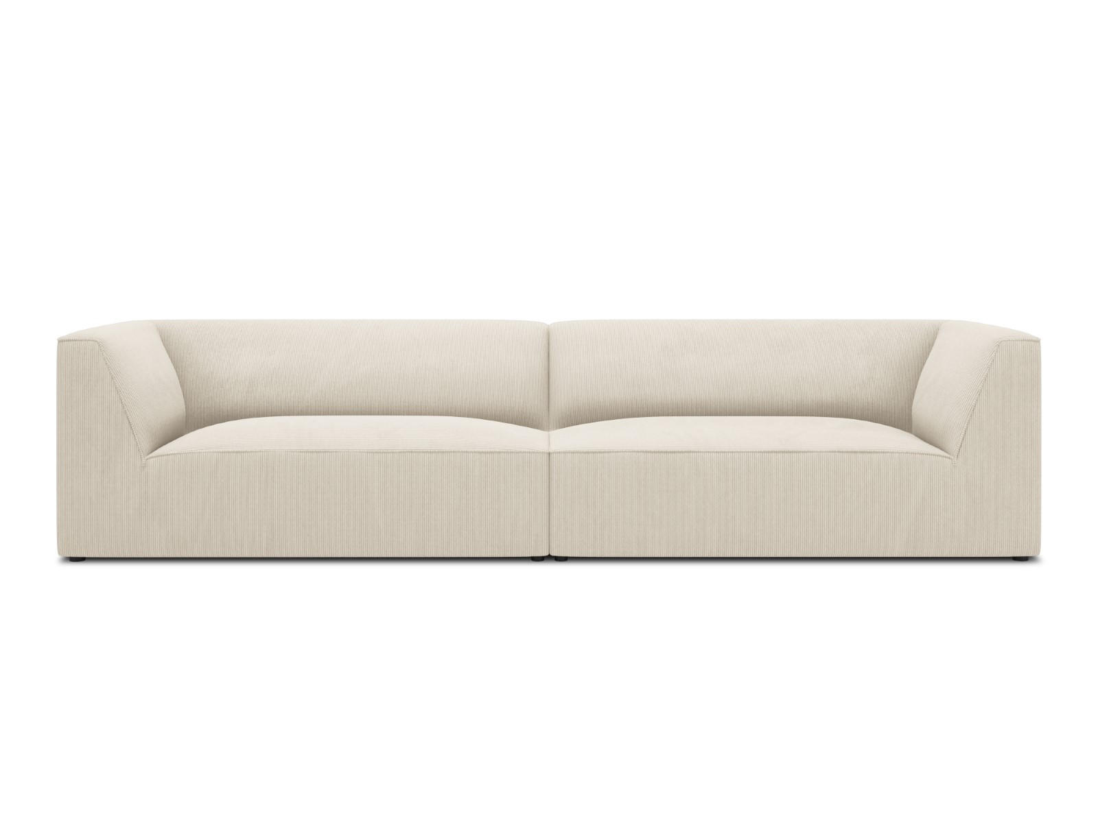 SOFA Ruby aus Cord leichtes beige 4 Sitzplätze - Creme, Textil (93/69/302cm) - Micadoni