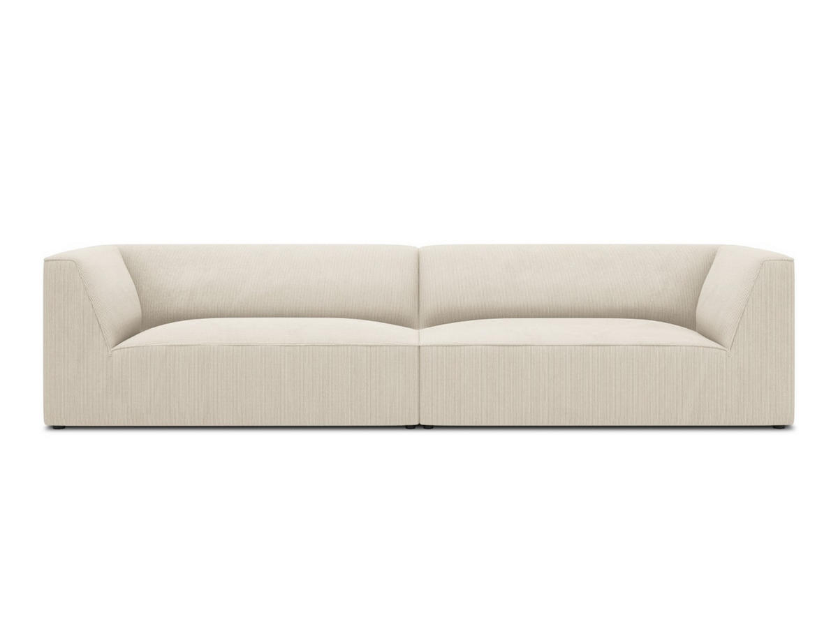 SOFA Ruby aus Cord leichtes beige 4 Sitzplätze - Creme, Textil (93/69/302cm) - Micadoni