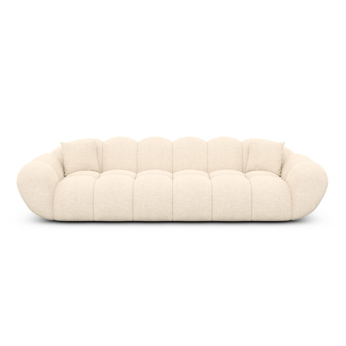 4-SITZER-SOFA Liva Creme Strukturstoff - Creme, Textil (265/70/93cm) - VAROYAL