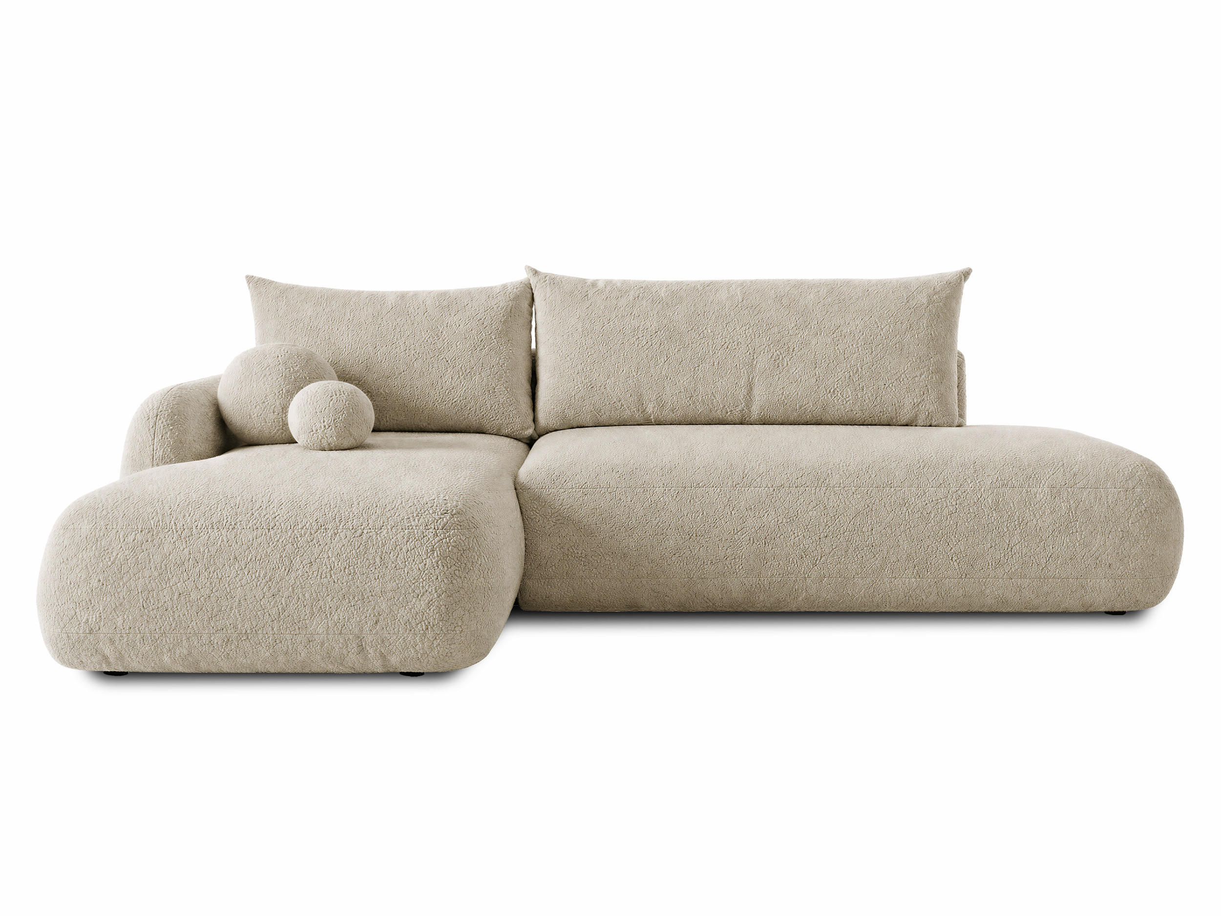 ECKSOFA Neto, Seite: Links - Beige/Schwarz, Holz/Kunststoff (300/187cm) - Sofnet
