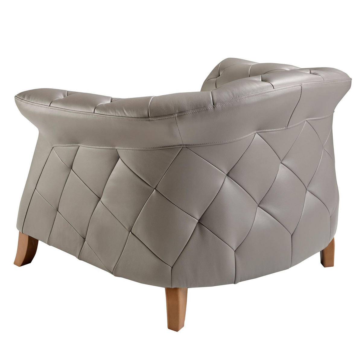 CHESTERFIELD-SESSEL Grauer Ledersessel 112/99/81 cm - Grau/Honig, Leder (112/81/99cm) - ANGEL CERDA