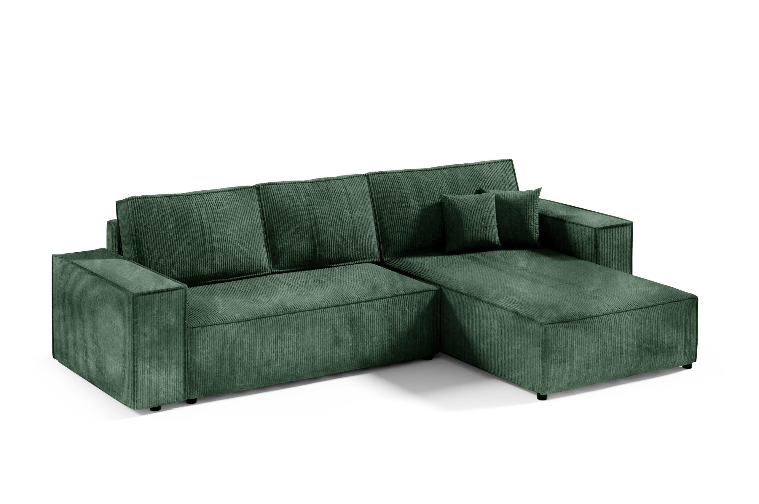 ECKSOFA mit Schlaffunktion Grüne - Grün, Textil (294/185cm) - Furnisell