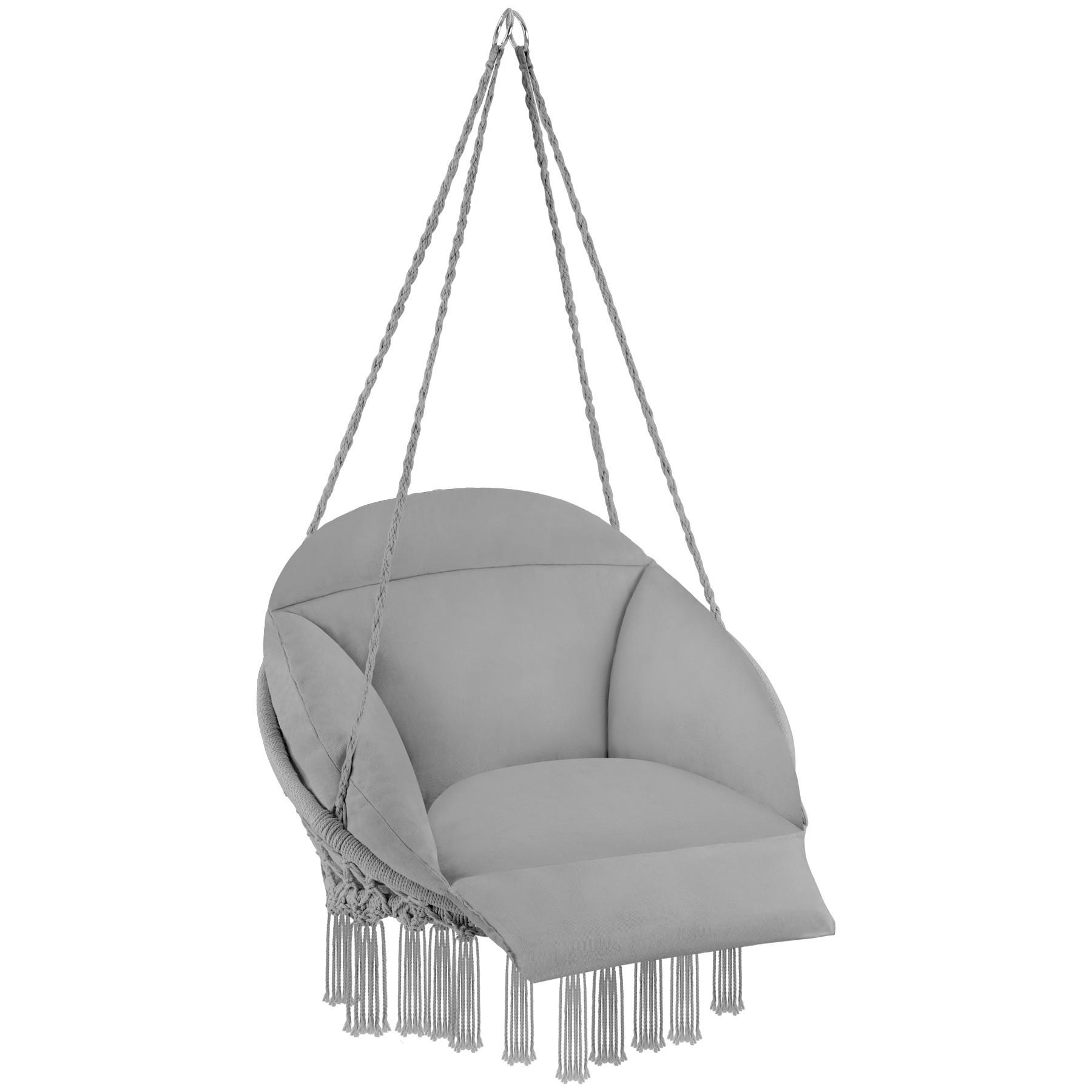 HÄNGESESSEL Samira,80 x 81 x 139 cm,grau - Grau, Kunststoff (80/139/81cm) - tectake