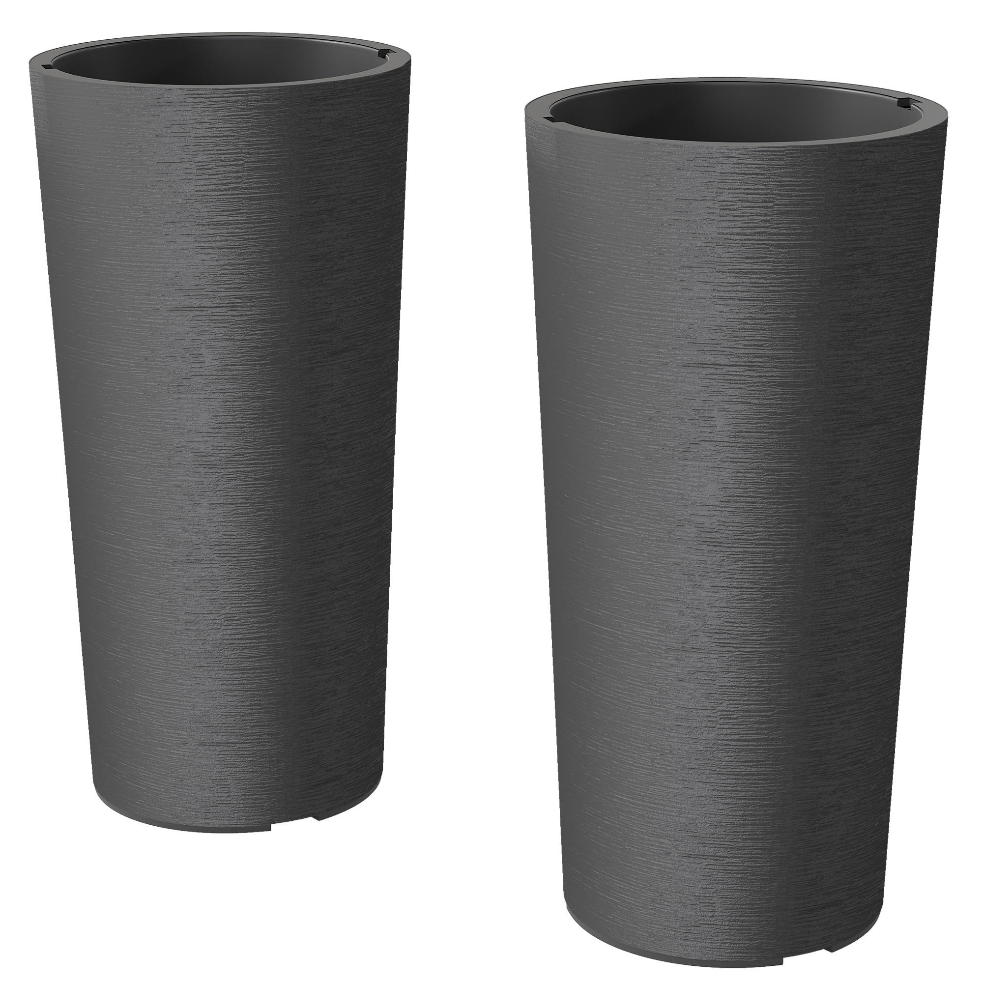 Outsunny Blumentopf-Set Dunkelgrau 60 cm