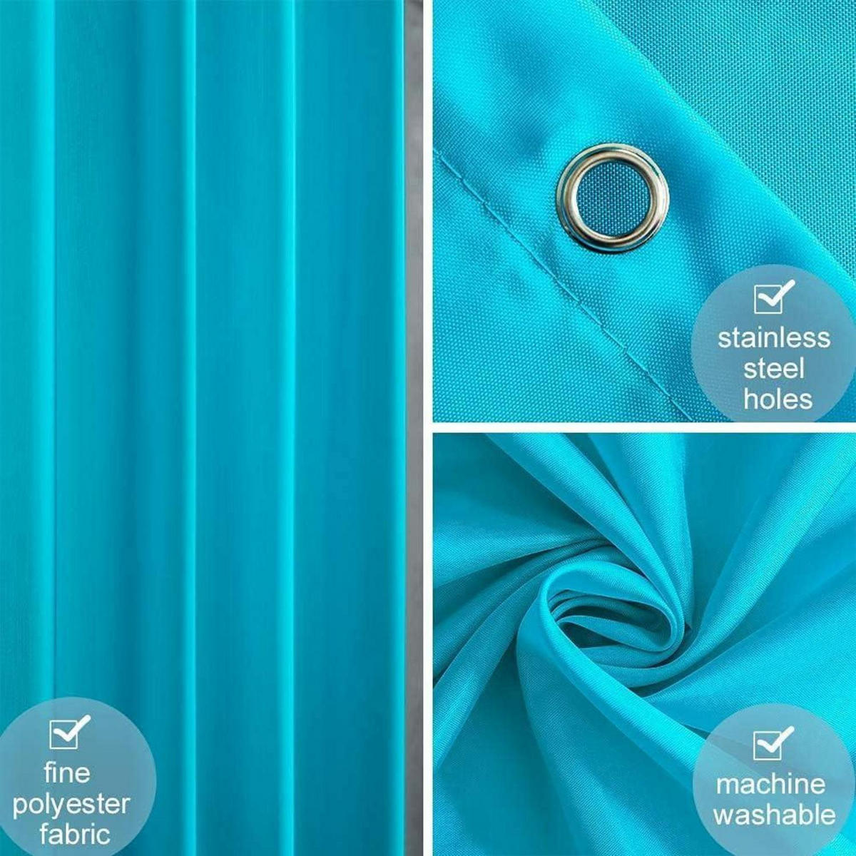 DUSCHVORHANG Aquamarine 100 x 200 cm - Türkis, Textil (100/200cm)
