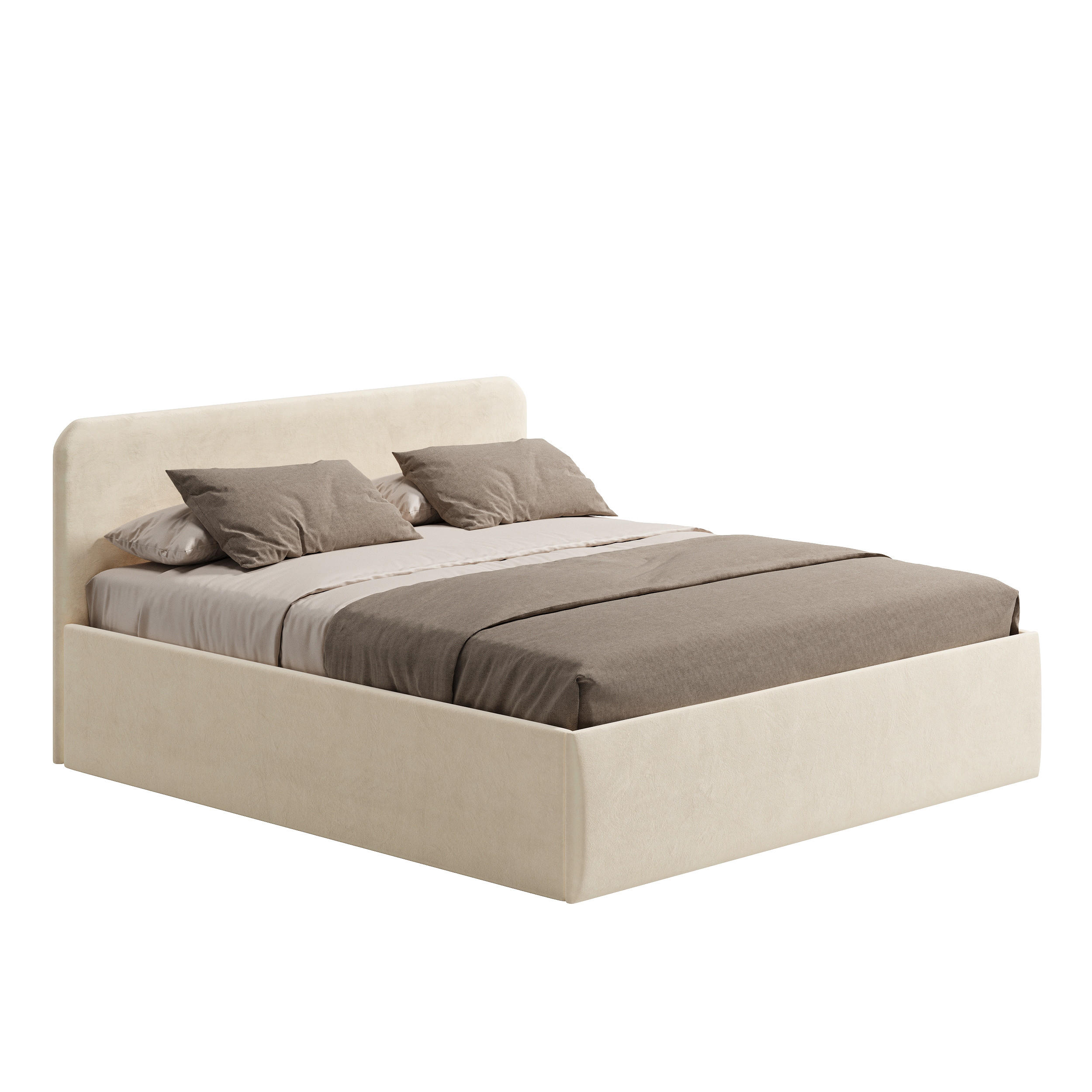 POLSTERBETT 200x200 cm Kaltschaummatratze H3 Microvelours in Vanille - Creme, Textil (200/200cm) - Home Collective