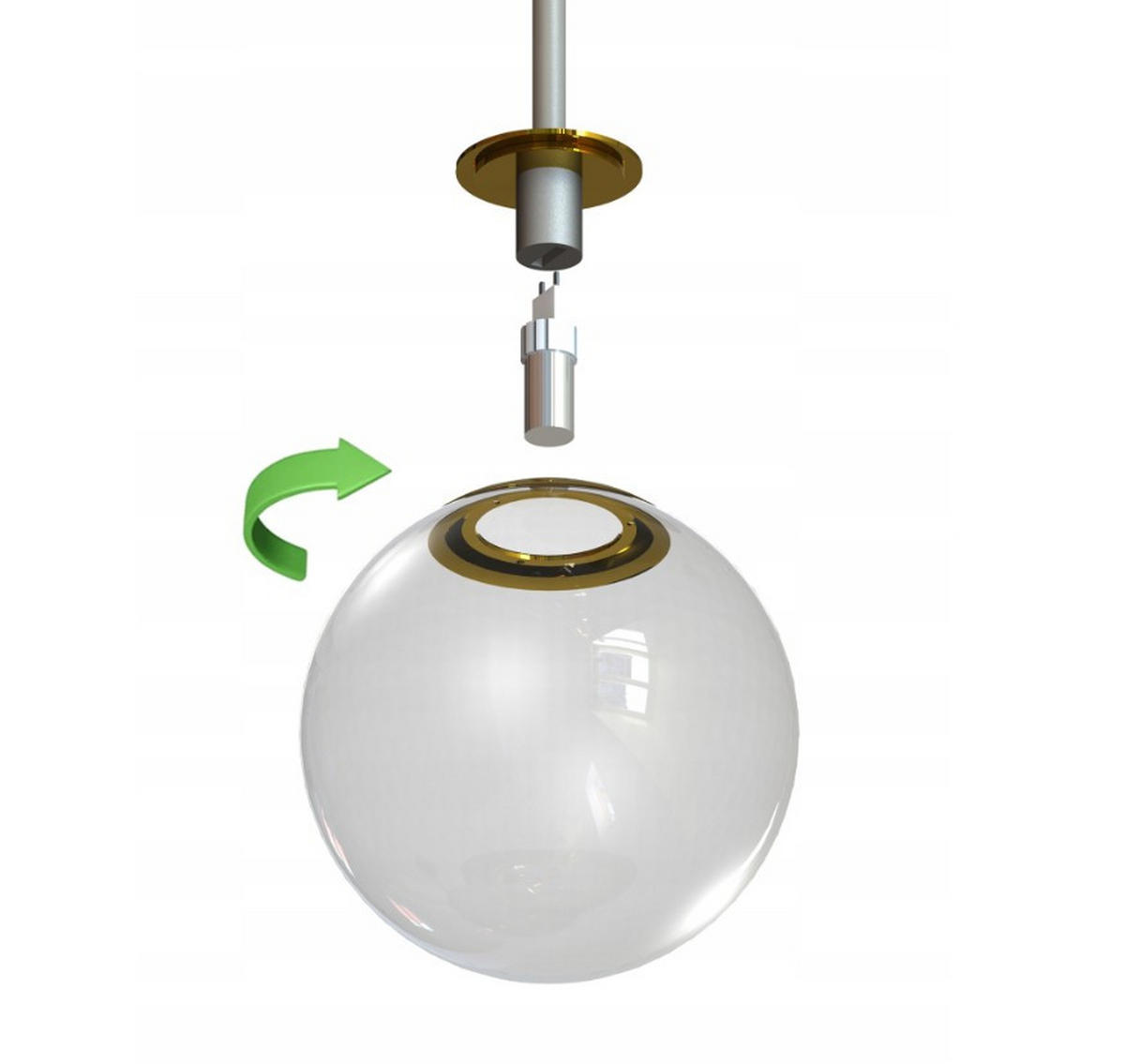 PENDELLEUCHTE ECRU II - Beige/Goldfarben, Glas/Metall (14/14/100cm) - kiki design