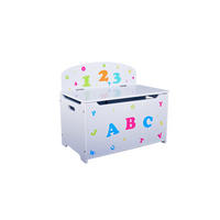KINDER-TRUHENBANK Abc Stauraum Holz Weiß 53x35,5x60cm - Weiß, Holz (35.5/53/60cm) - DELUKE