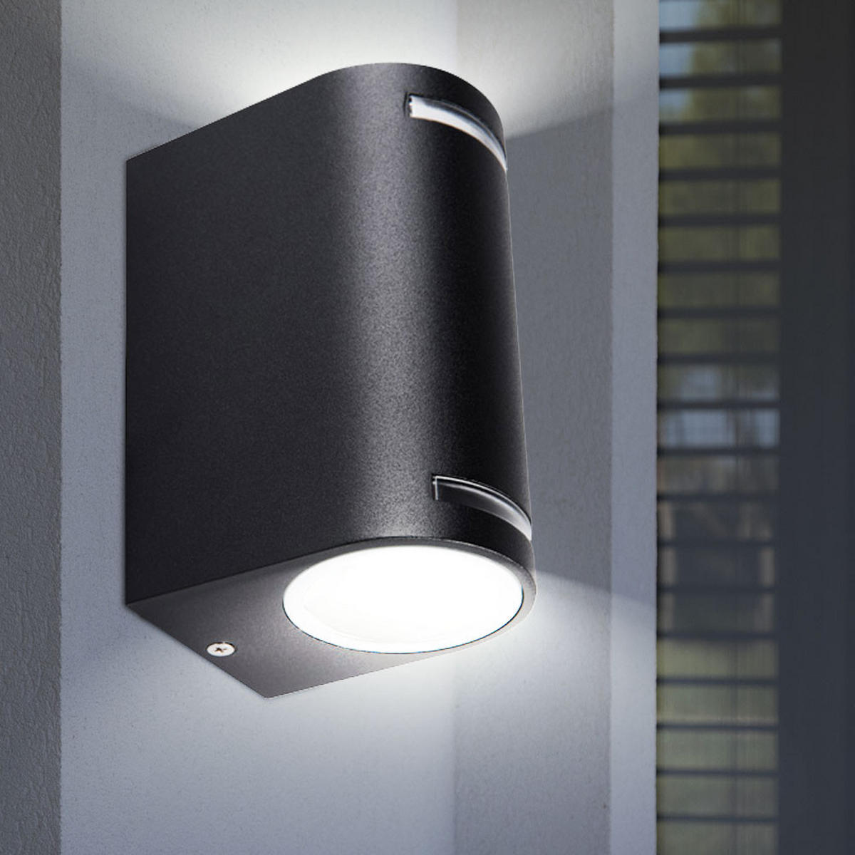 AUSSEN-WANDLEUCHTE Aluminium Schwarz - Schwarz, Metall (7/15/9.5cm)