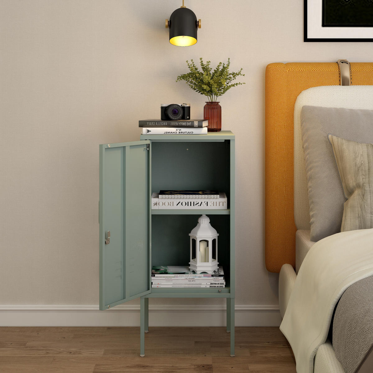 NACHTTISCH Hausjärvi - Mintgrün, Metall (35/82/35cm) - [en.casa]