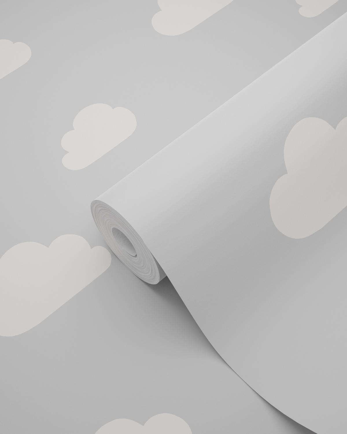 TAPETE kleine Wolken 53 cm x 10.05 m - Grau, Papier (53/0.1cm) - ESTAhome
