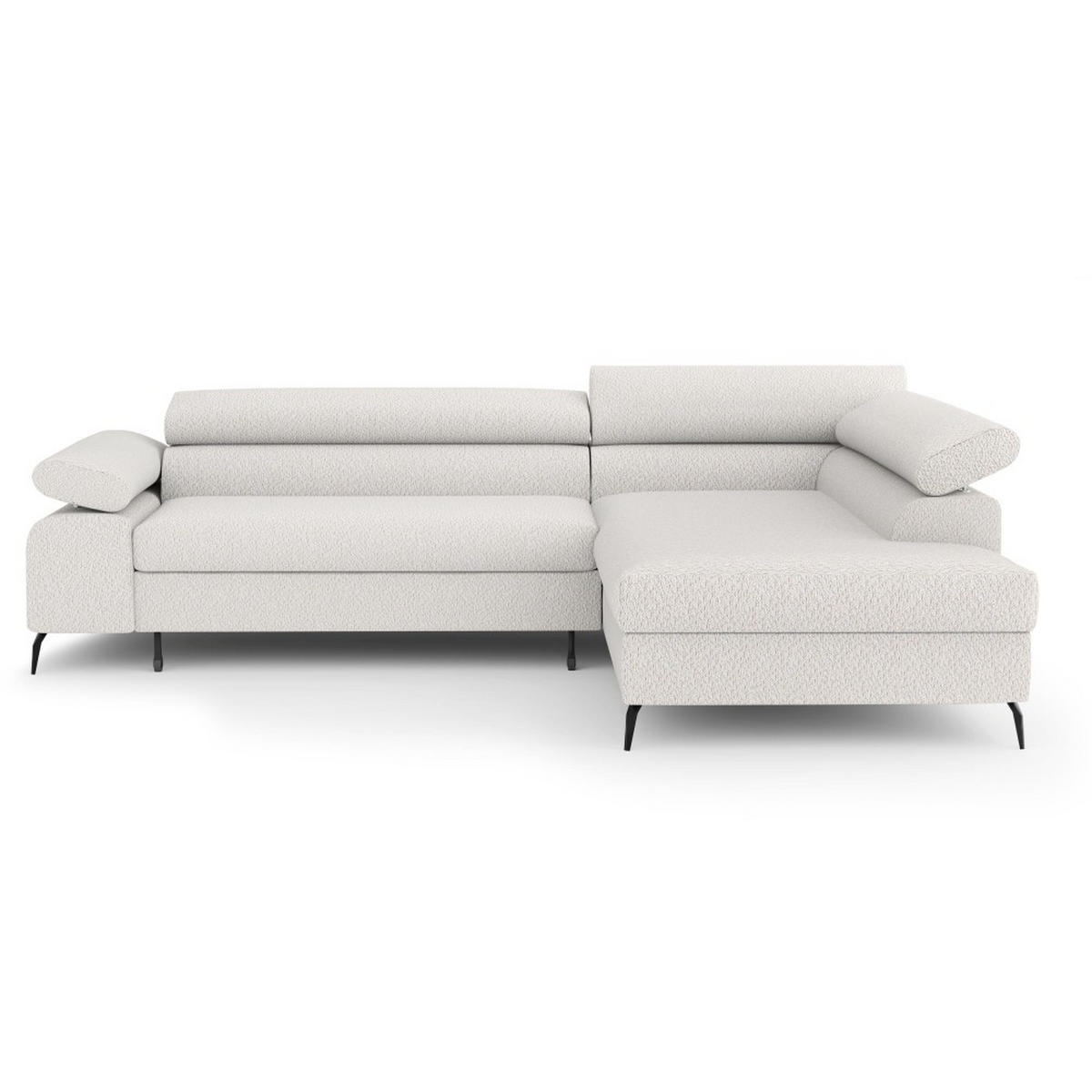 ECKSCHLAFSOFA Mellow mit Bettkasten, Beige, rechts - Beige/Schwarz, Textil (270/205cm) - Beautysofa