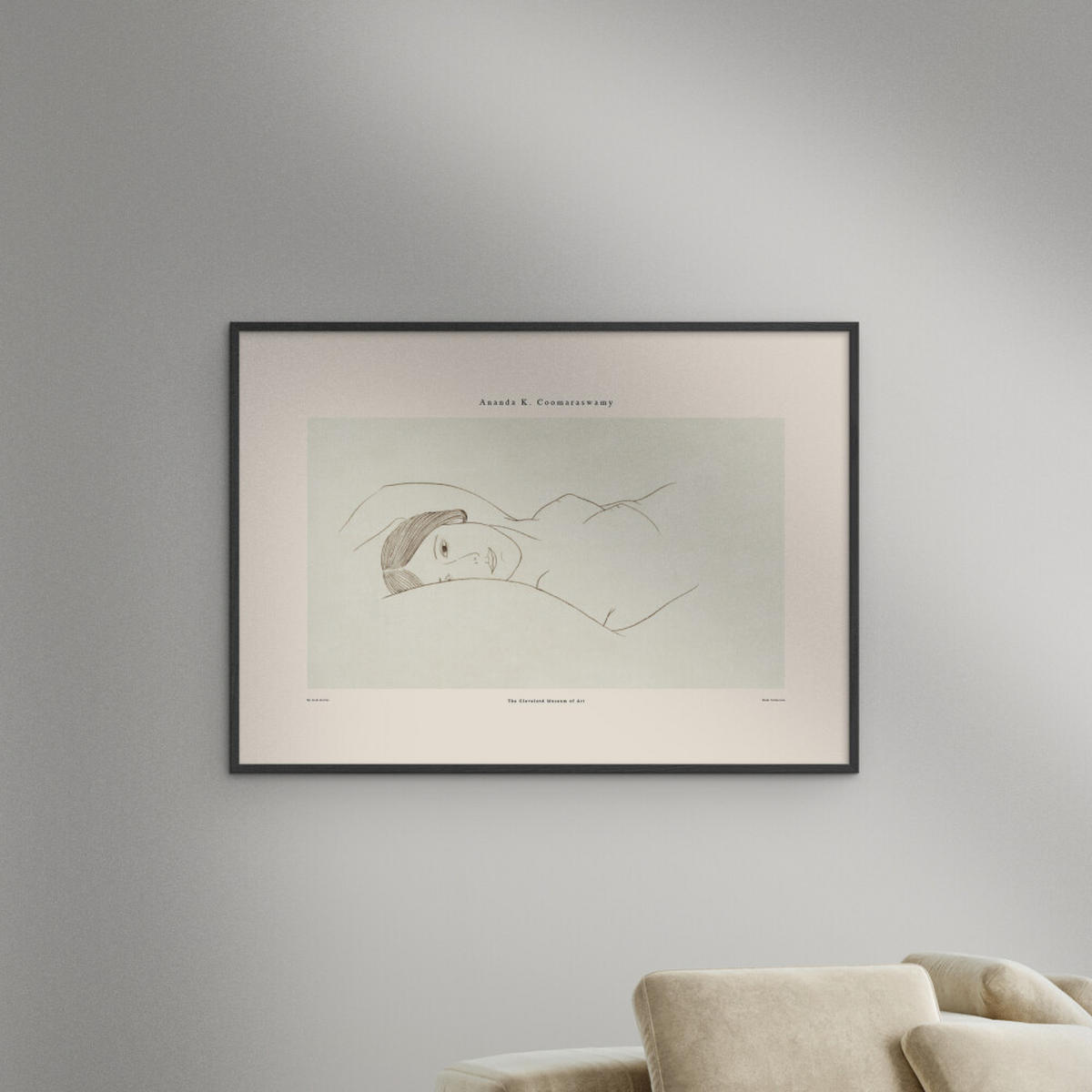 POSTER mit Rahmen Arch Atelier - Ananda 02 - Schwarz/Naturfarben, Holz/Papier (50/70cm) - Poster&Frame