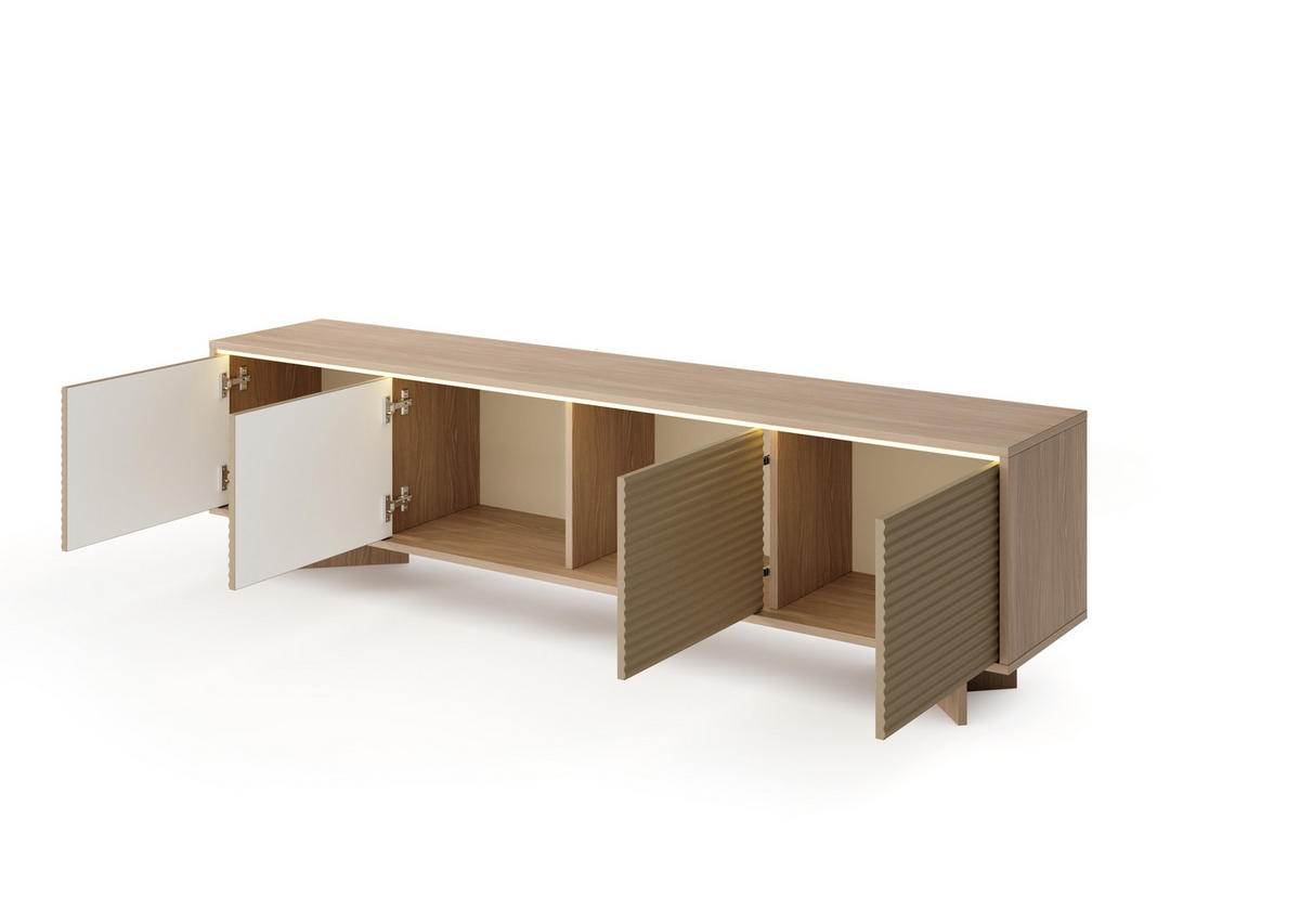 TV-SCHRANK: Natur-Bolivar, 203,9 x 54,4 x 40 cm - Eichefarben, Holzwerkstoff (203.9/54.4/40cm) - 3XE LIVING