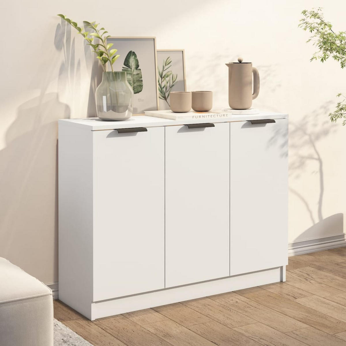 SIDEBOARD Weiss 90,5/30/70 Cm Holzwerkstoff - Weiß, Holzwerkstoff (30/70/90.5cm) - vidaXL