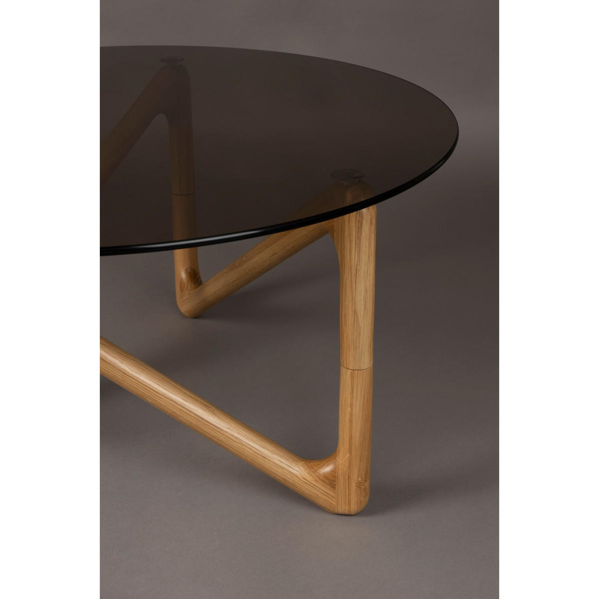 COUCHTISCH Naia Rund 80 cm Natural - Klar, Glas (80/80/40cm) - Dutchbone