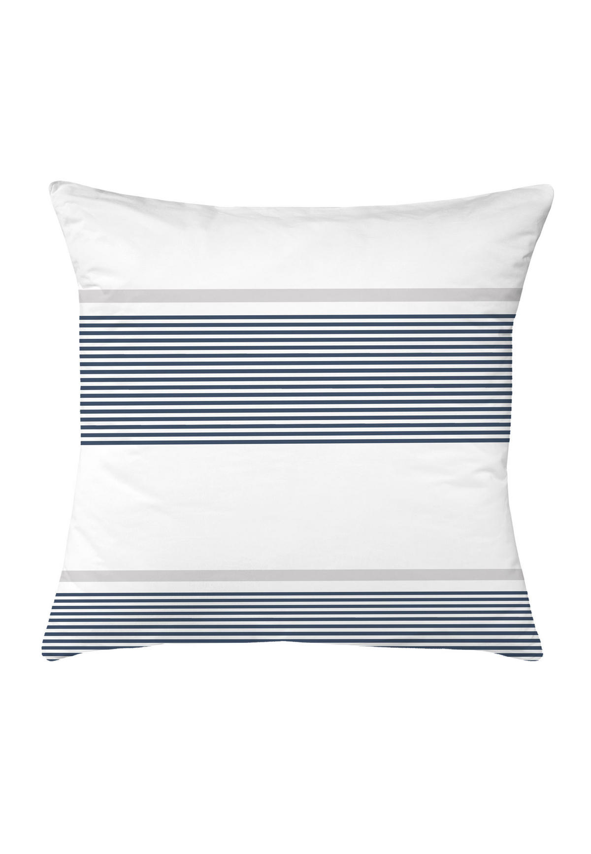 BETTWÄSCHE-GARNITUR Renforcé Querstreifen marine, 155x220 cm + 80x80 cm - Dunkelblau, Textil (155/220cm) - Daniel Hechter