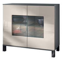 KOMMODE Grömitz Sandgrau Hochglanz - Sandfarben, Holzwerkstoff (92.5/84.5/35cm) - Vladon