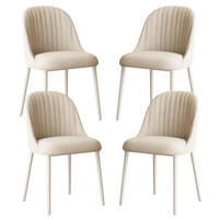 ESSZIMMERSTUHL 4-teiliges Set Samt Creme - Creme, Textil (50.5/86/56cm)