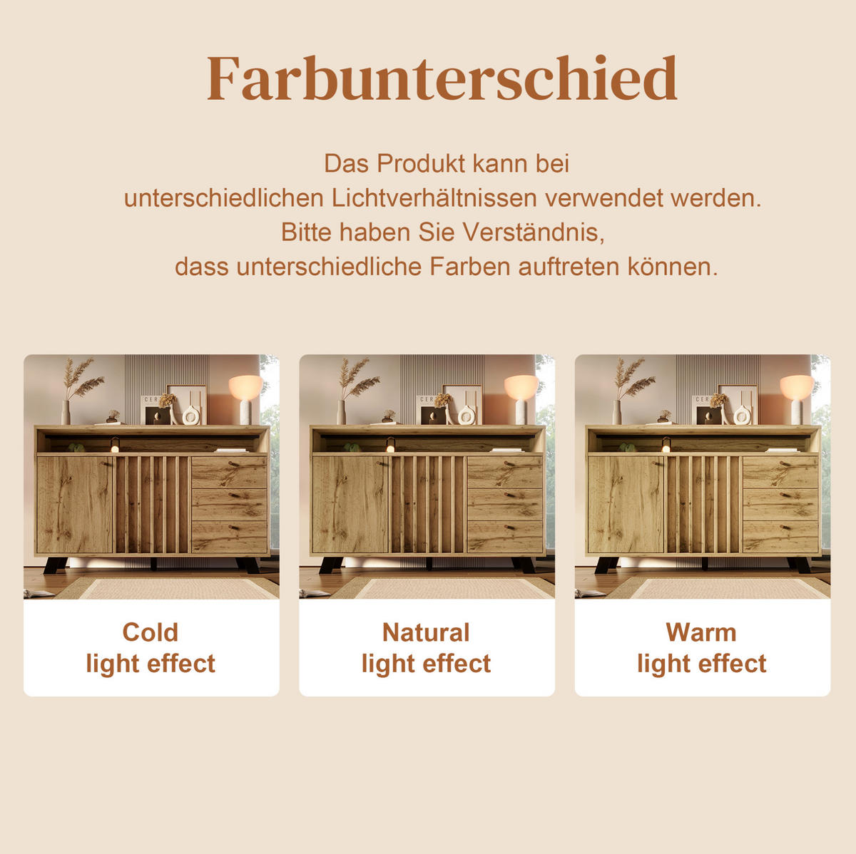 SIDEBOARD 120/40/85 cm mit 2 Türen, 3 Schubladen & offenem Fach in Dunkler Eiche - Braun, Holz (120/85/40cm) - BEAOK