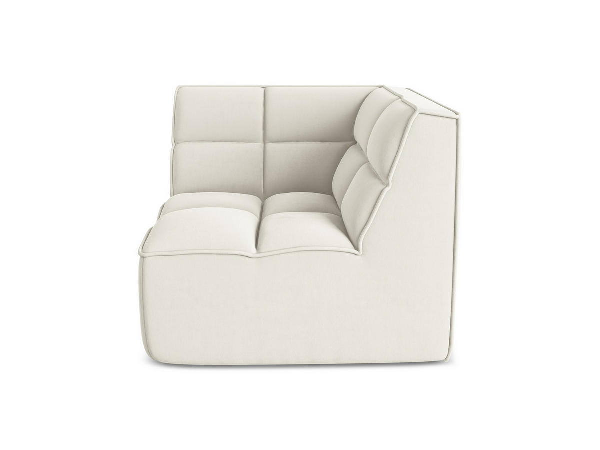 SOFAELEMENT Samt Stoff Beige - Beige/Creme, Kunststoff/Textil (98/75/98cm) - Makamii