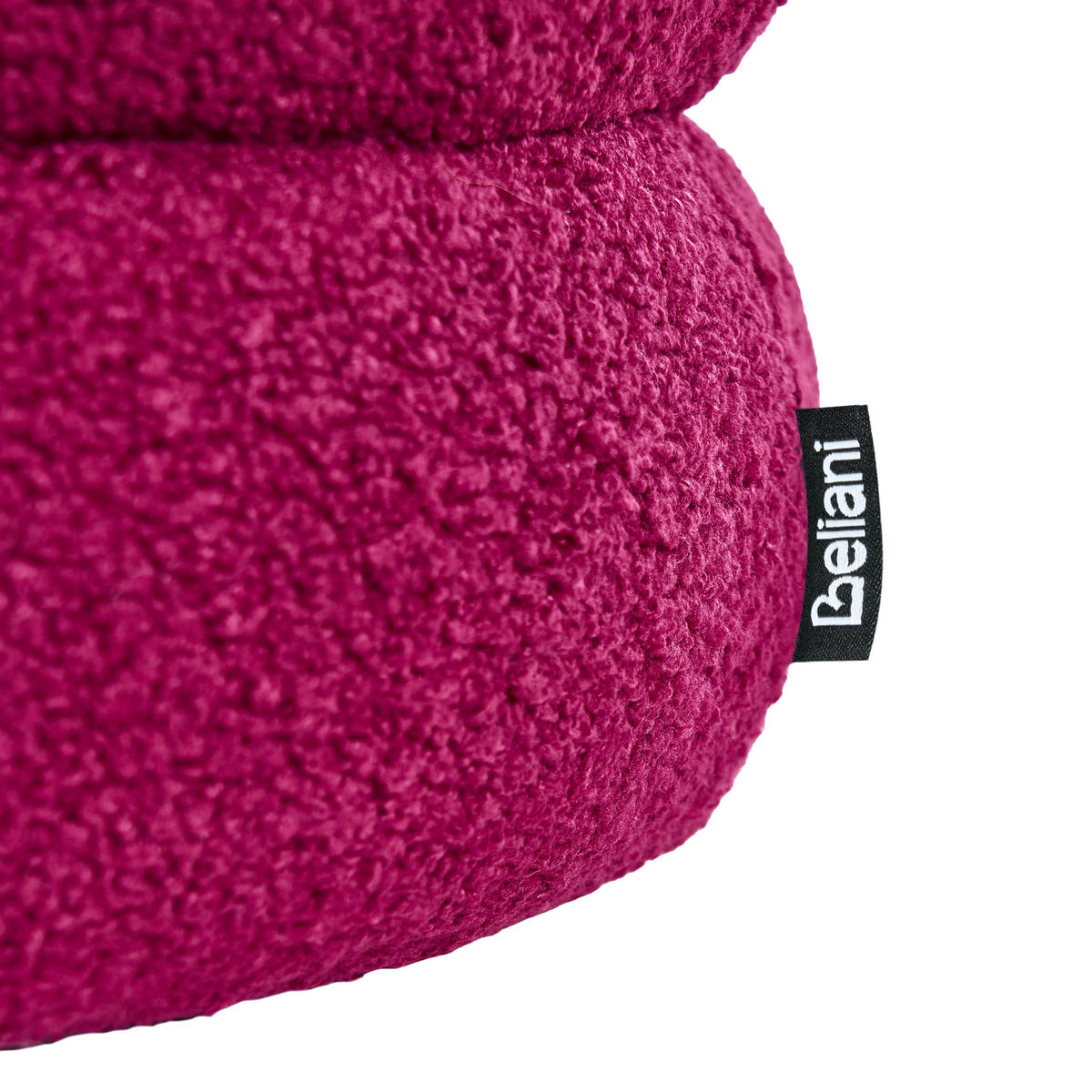 POUF Bouclé Burgunderrot Sumpter - Dunkelrot, Textil (43/47/43cm) - Beliani