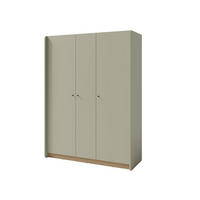 DREHTÜRENSCHRANK VETTA 145/195/52cm 3-türig Grün - Eichefarben/Grün, Holzwerkstoff (145/195/52cm) - MASSENO