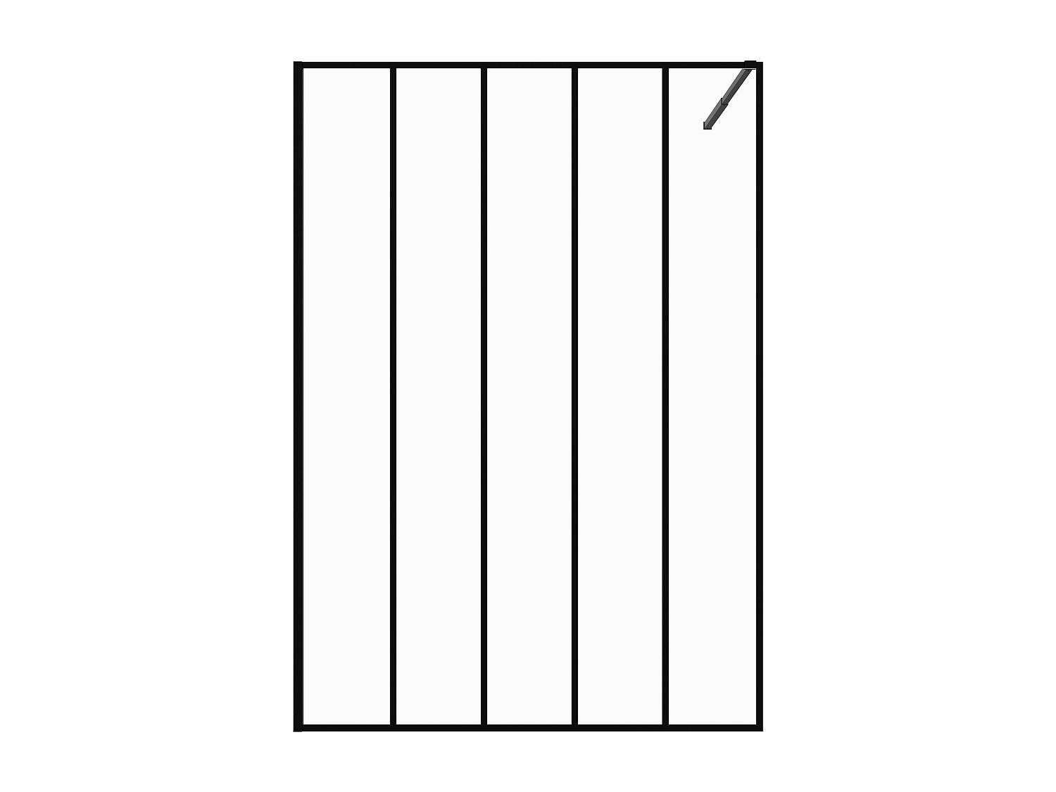 DUSCHWAND - 140 cm x 0.6 cm - Metall, Glas - Schwarz - ATALIA II - Schwarz, Glas/Metall (140/200cm) - Vente-Unique