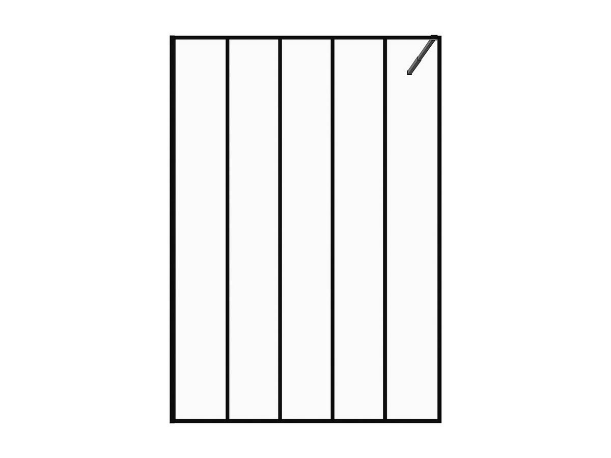 DUSCHTRENNWAND Seitenwand italienische Dusche - Industrial Style - Schwarz matt - 140 x 200 cm - ATALIA II - Schwarz, Metall (140/200cm) - Vente-Unique