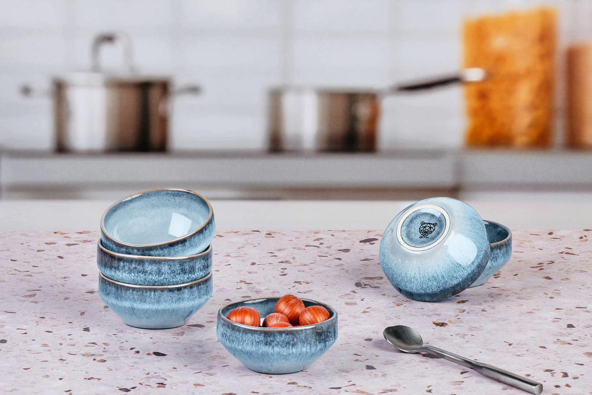 SCHALEN Genesis Ø8cm - 6er-Set - Meer - Blau, Keramik (8cm) - Björn