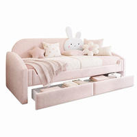 POLSTERBETT 90/200 cm aus Samt mit LED-Beleuchtung, Rosa - Pink, Textil (90/200cm) - OKMYHOME