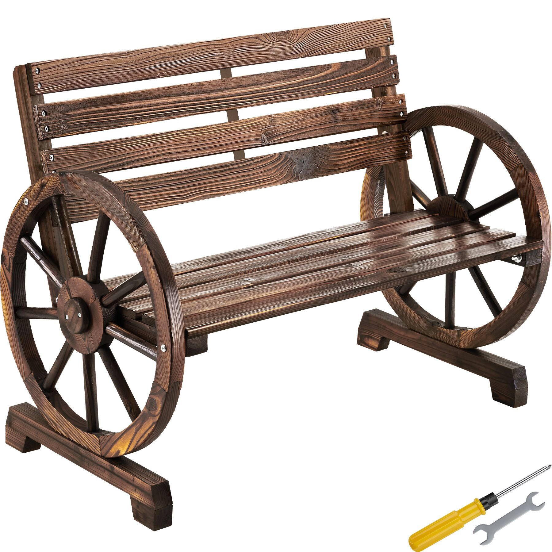 GARTENBANK Howdy, Belastbarkeit 320 kg, braun - Braun, Holz (106/78/55cm) - tectake