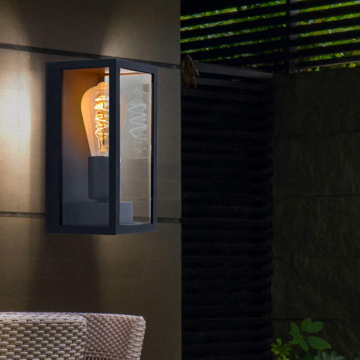 LED WANDLAMPE Aluminium Schwarz - Schwarz, Glas (11.3/11.3/23.6cm)