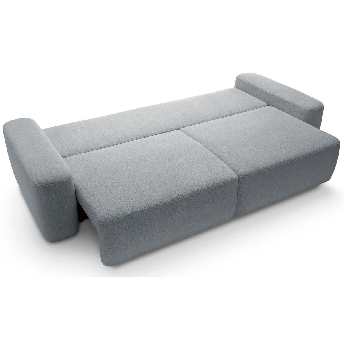 3-SITZER SOFA Baleo Hellgrau Chenille-Bezug - Hellgrau/Schwarz, Kunststoff/Textil (257/82/105cm) - Selsey