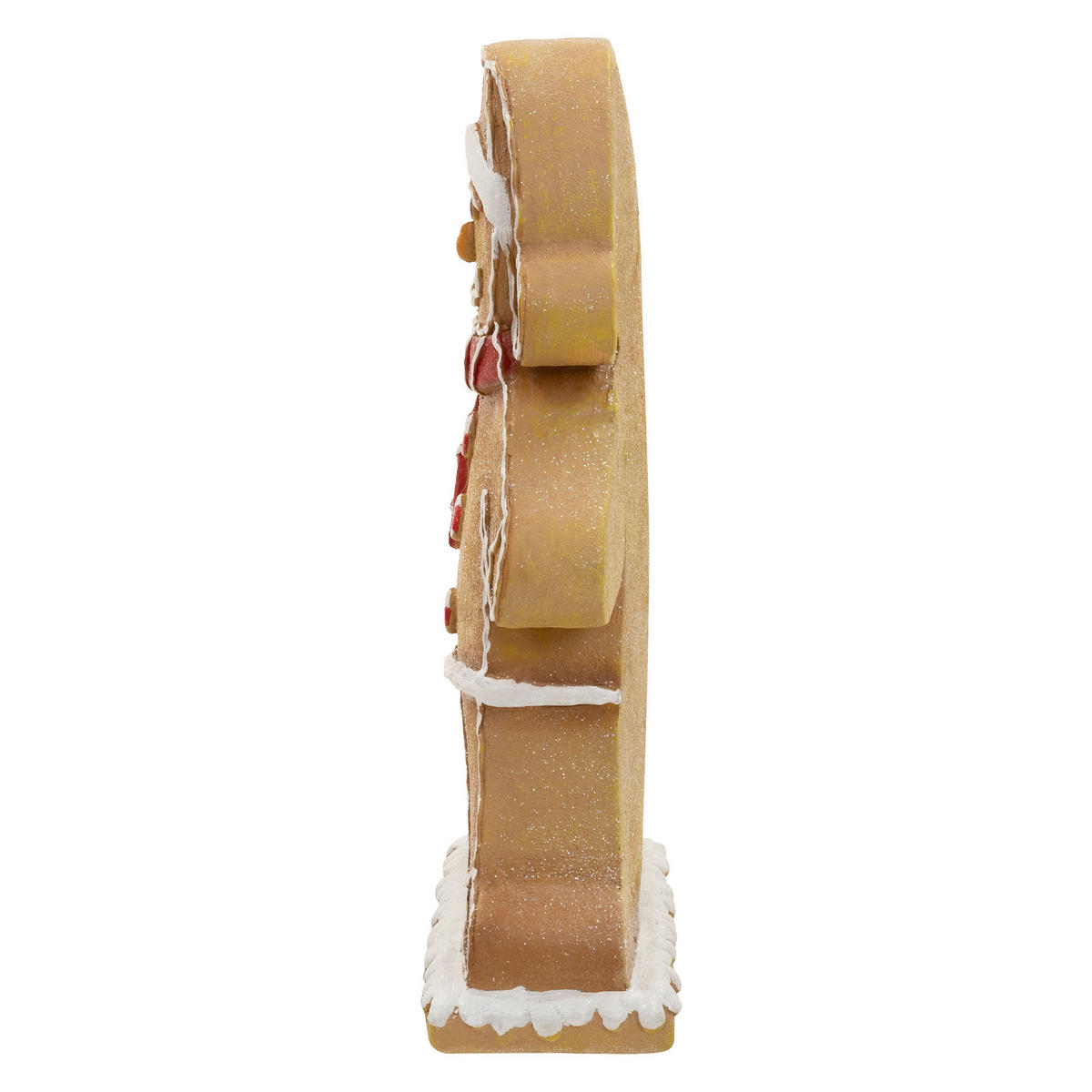 FIGURKA PERNÍKOVÉHO MUŽÍČKA s čepicí a šálou, 76 cm, vánoční dekorace do interiéru s LED osvětlením - hnědá, kámen (47/76/20cm) - ECD-Germany