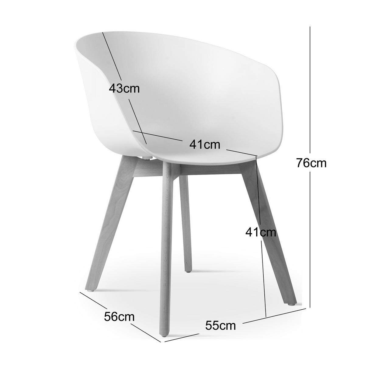 STUHL 4er-Set Polypropylen Weiß - Weiß, Kunststoff (55/76/56cm) - Nordlys