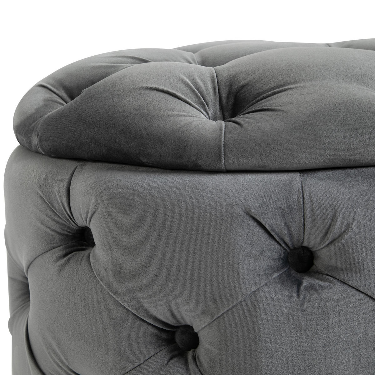 VINTAGE Hocker, Sitzhocker, Kohlegrau - Grau, Textil (55/42/55cm) - HOMCOM