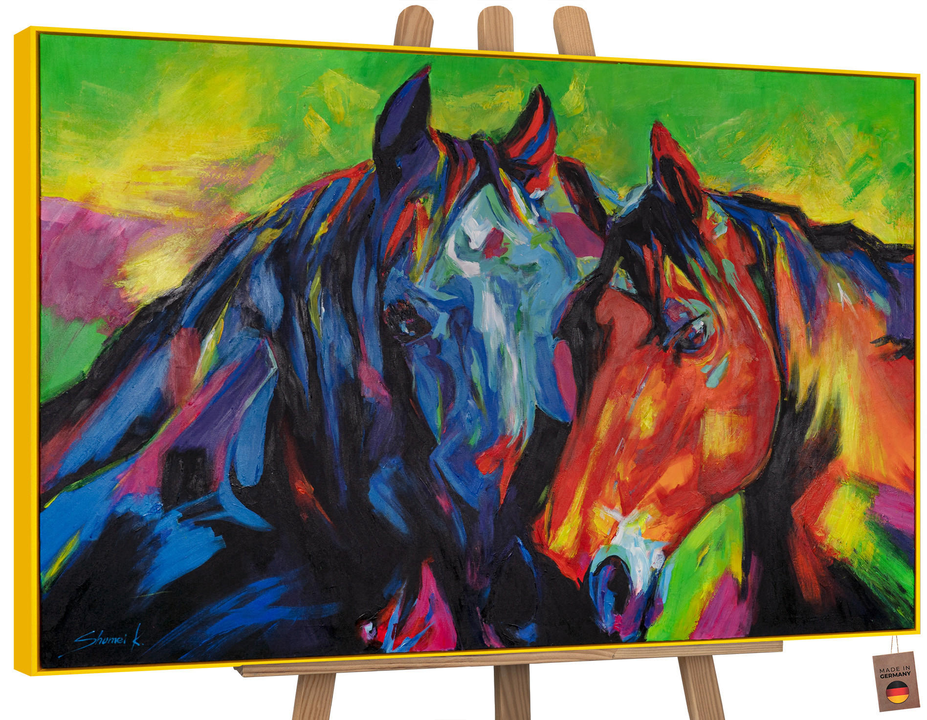 YS-art gallery Gemälde Gelb 120x80 cm