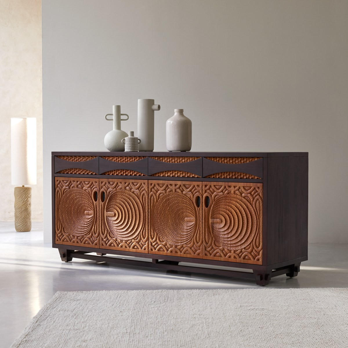 SIDEBOARD Frida Braun aus Mahagoni - Braun, Holz (180/80/52cm) - Tikamoon