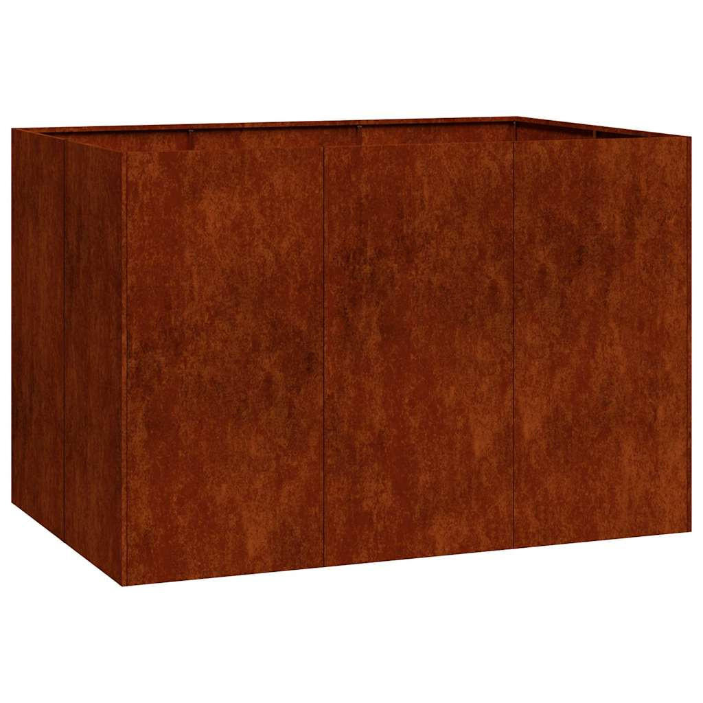 PFLANZKÜBEL Rostig 120/80/80 Cm Wetterfester Stahl - Rostfarben, Metall (80/80/120cm) - vidaXL