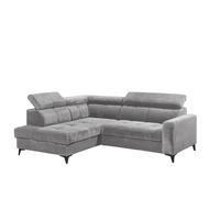 ECKSOFA mit elektronische Sitztiefenverstellung, USB-Anschluss und stilvollem Breitcord-Bezug - Hellgrau, Textil (243/200cm) - ed exciting design