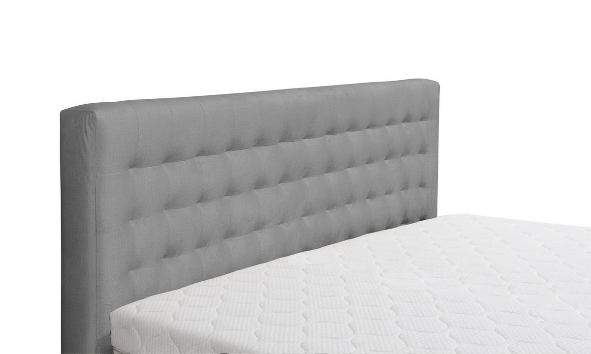 POLSTERBETT mit Bettkasten und Matratze FORTE, Silberfarben, 160x200 cm - Silberfarben, Textil (160/200cm) - KS Home Concept