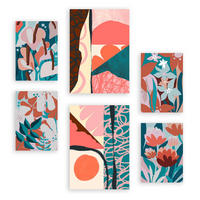 POSTER Set Mit 6 Prominente Kunst 2 In Blume Zusammenfassung A3 & A4 Rahmenlos - Klar, Papier (29/3cm) - Nacnic