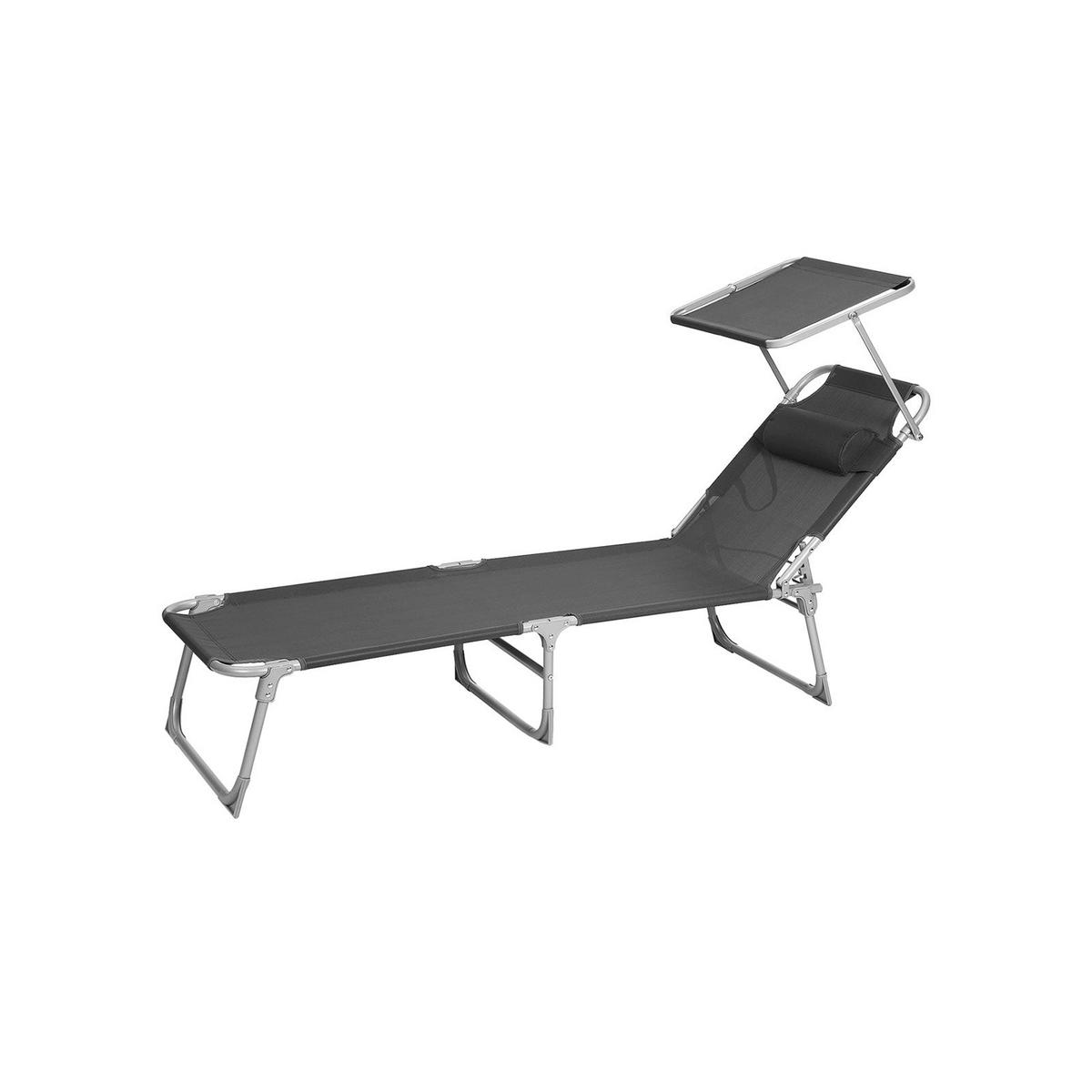 SONNENLIEGE GARTENLIEGE - Grau, Textil (193/30/53cm) - Hansiro