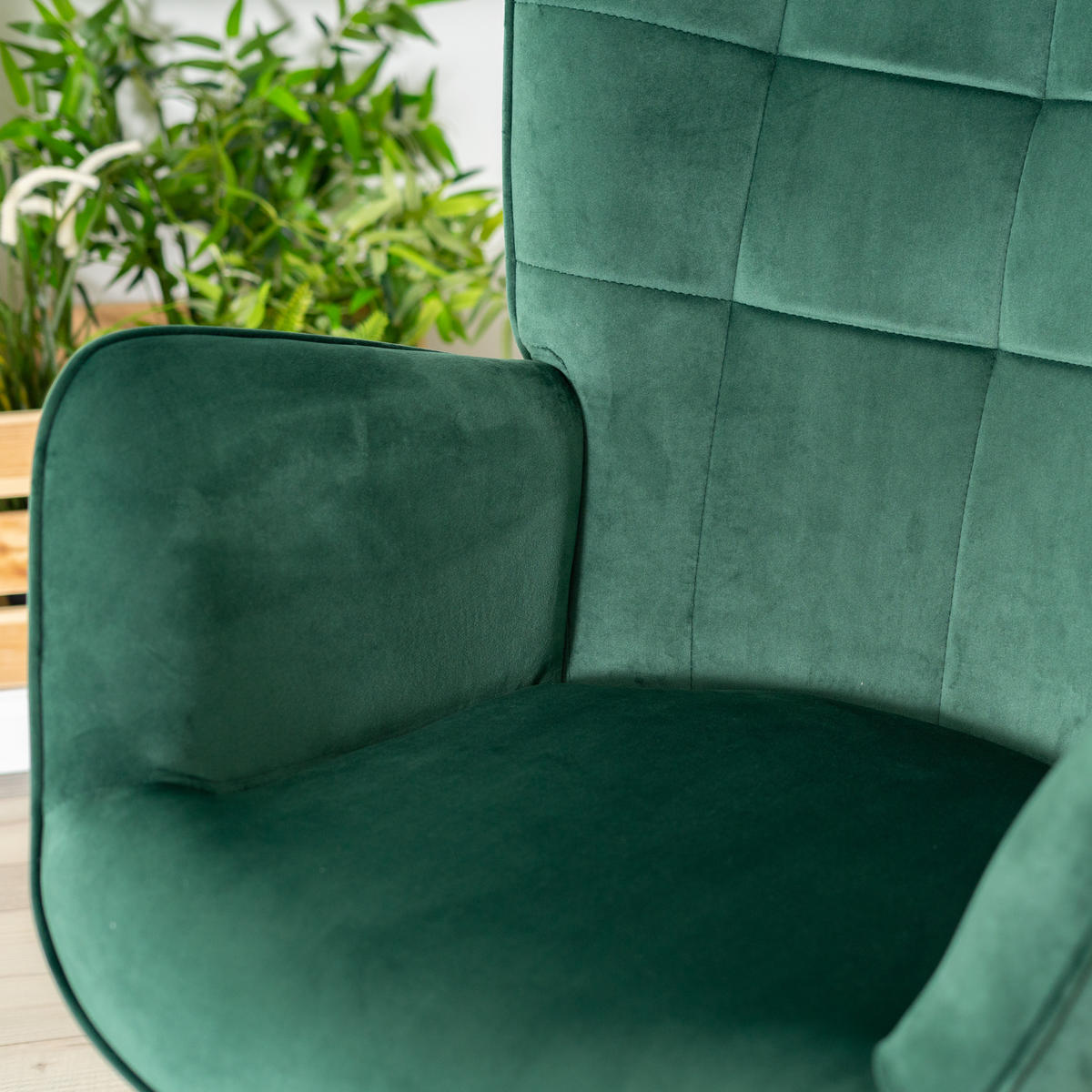 SCHAUKELSTUHL Massivholz, Grün - Grün, Holz/Textil (66/97/84cm) - Meubles Cosy