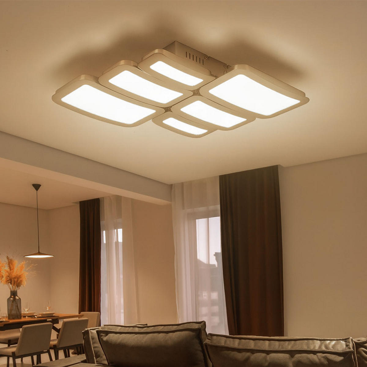 LED DECKENLEUCHTE Chrom Silber - Silberfarben, Metall (45.5/41/7.1cm) - Wofi